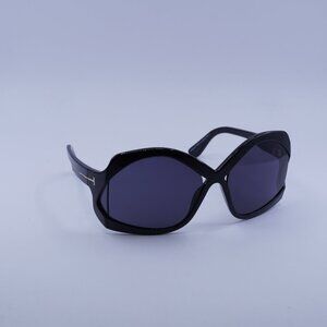 Tom Ford Cheyenne FT0903 01A Sunglasses Black Geometric Frame, Smoke Lenses